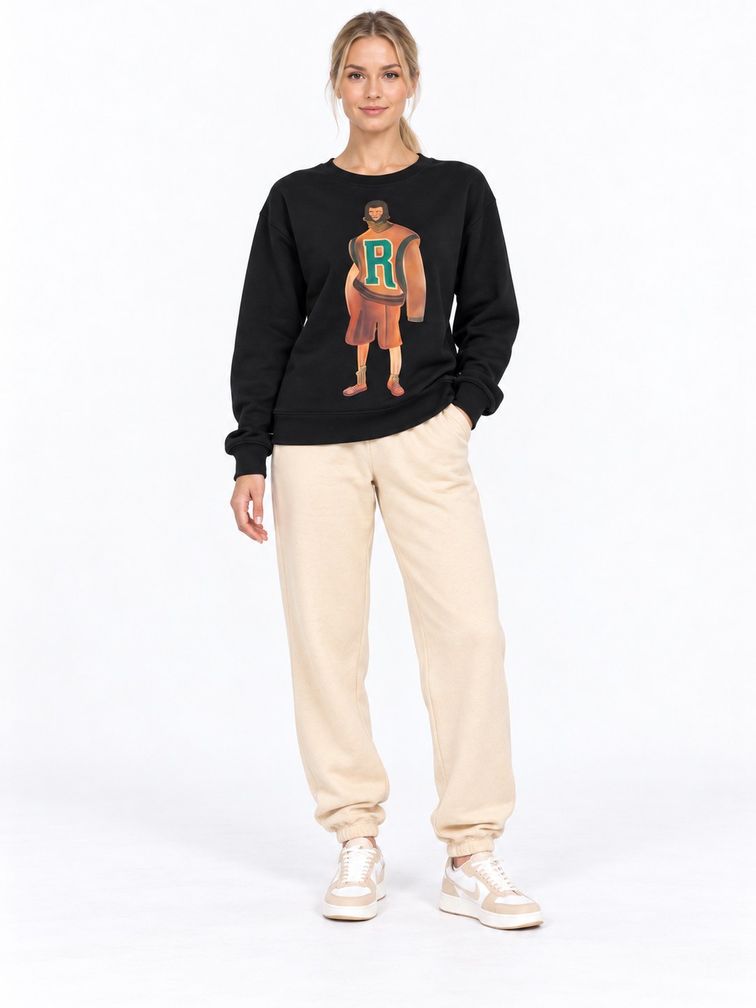 M&T Baskılı Dokumalı Sweatshirt